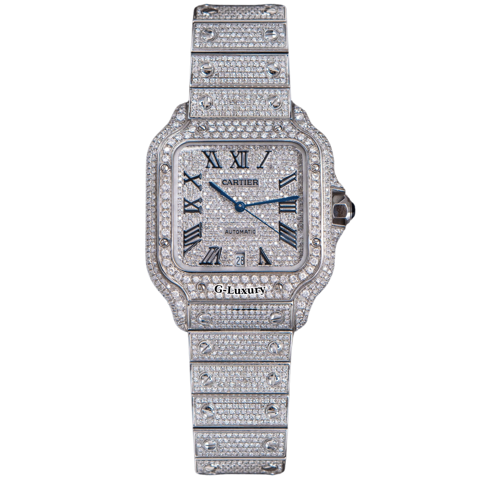 Cartier Santos Bussdown Diamond Roman Dial 40mm - Ref. WSSA0037