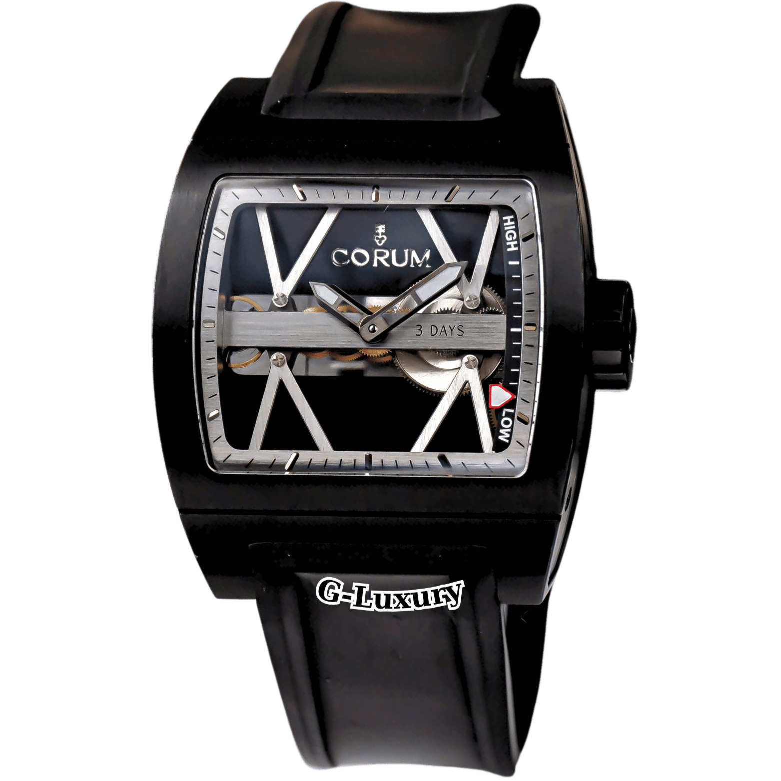 Corum Ti-Bridge Skeleton Men's Watch 007.400.04-0F81.0000 Size 41mm x 43mm