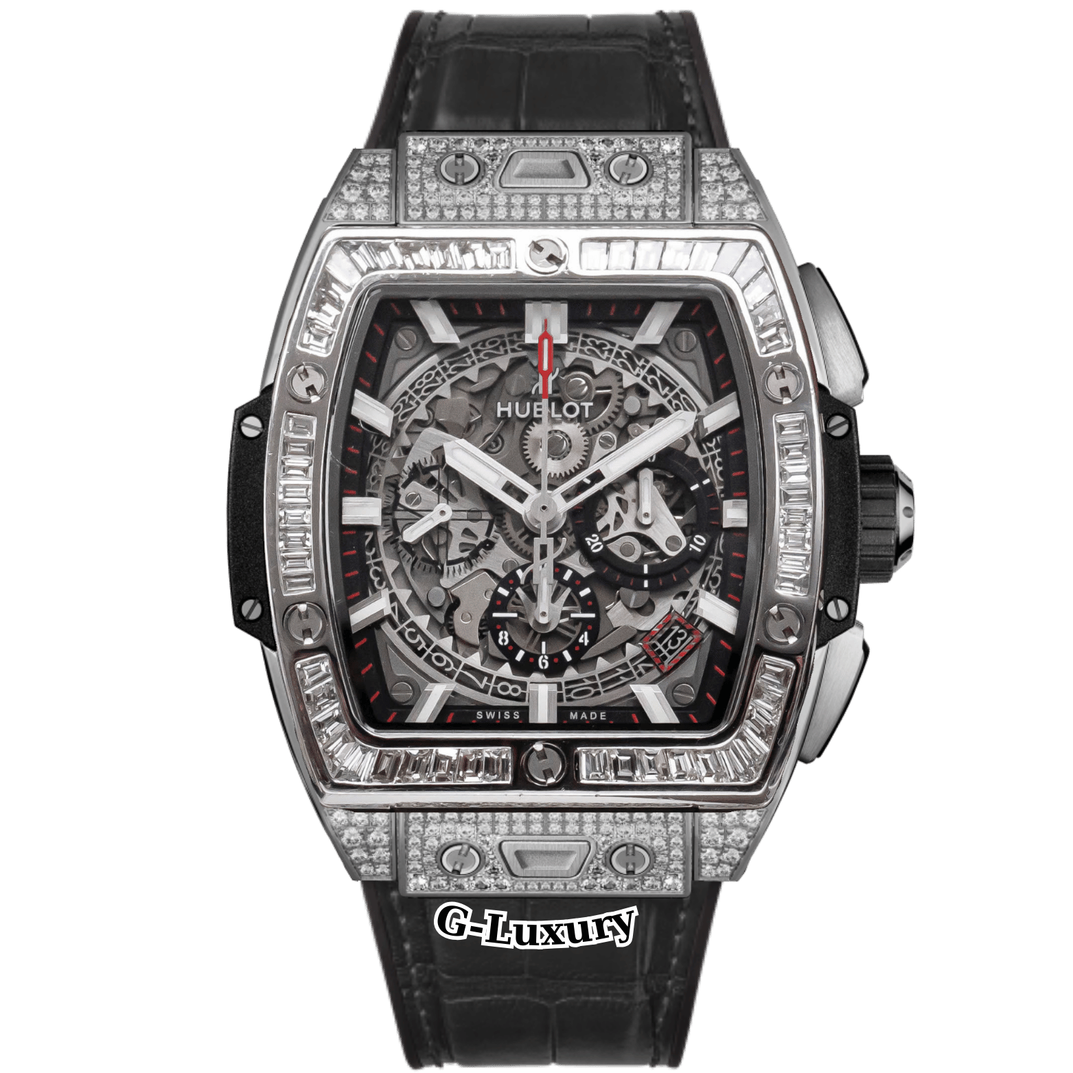 Hublot Spirit of Big Bang Titanium 42mm 641.NX.0173.LR Custom Full Diamonds & Baguette Diamonds Bezel