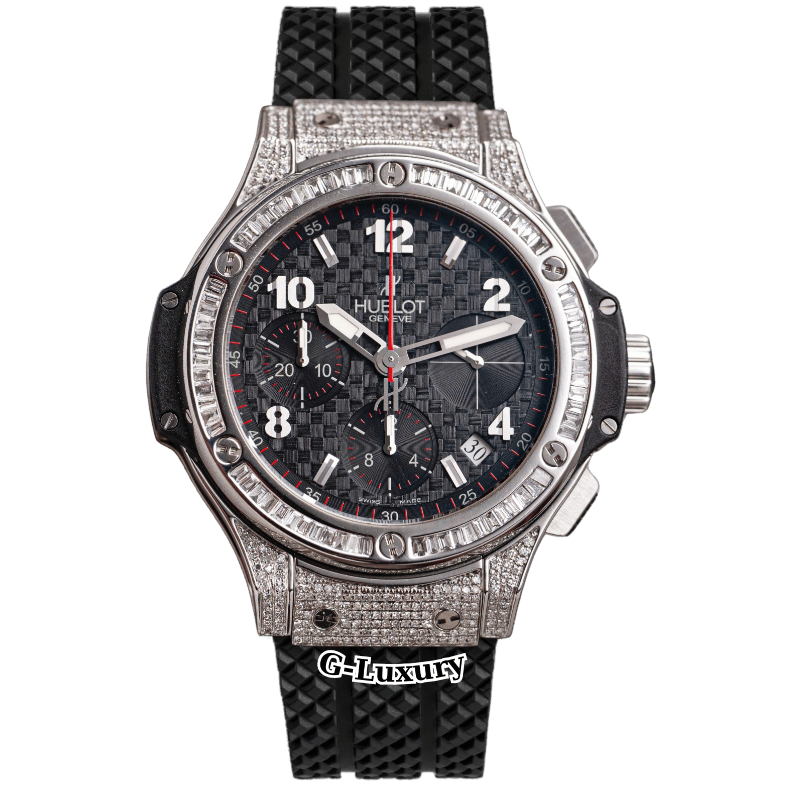 Hublot Big Bang Original Steel Ceramic 41mm 342.SB.131.RX Custom Full Diamonds & Baguette Diamonds Bezel