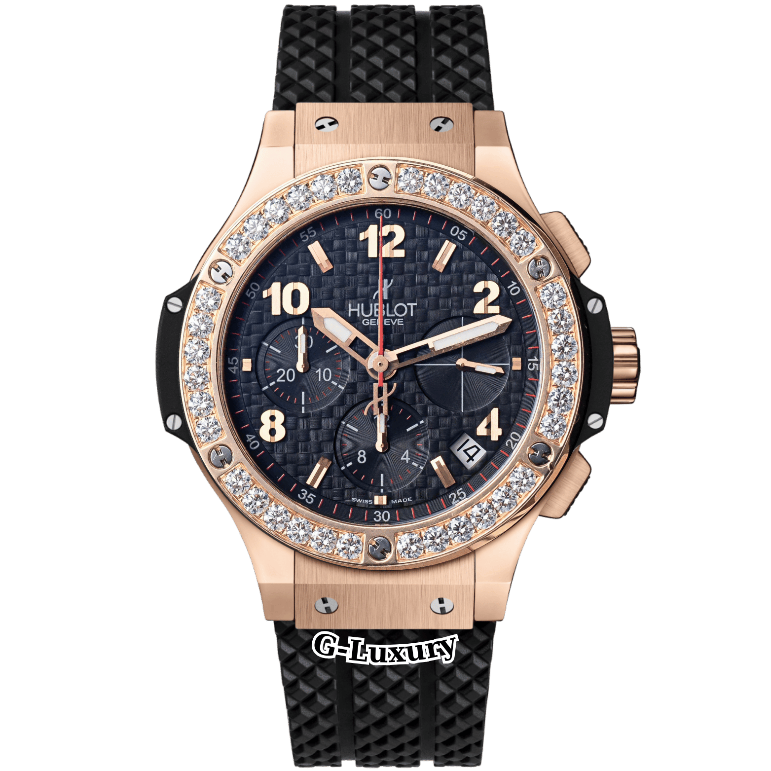 Hublot Big Bang Gold Ceramic 41mm 341.PB.131.RX Custom Bezel Diamonds