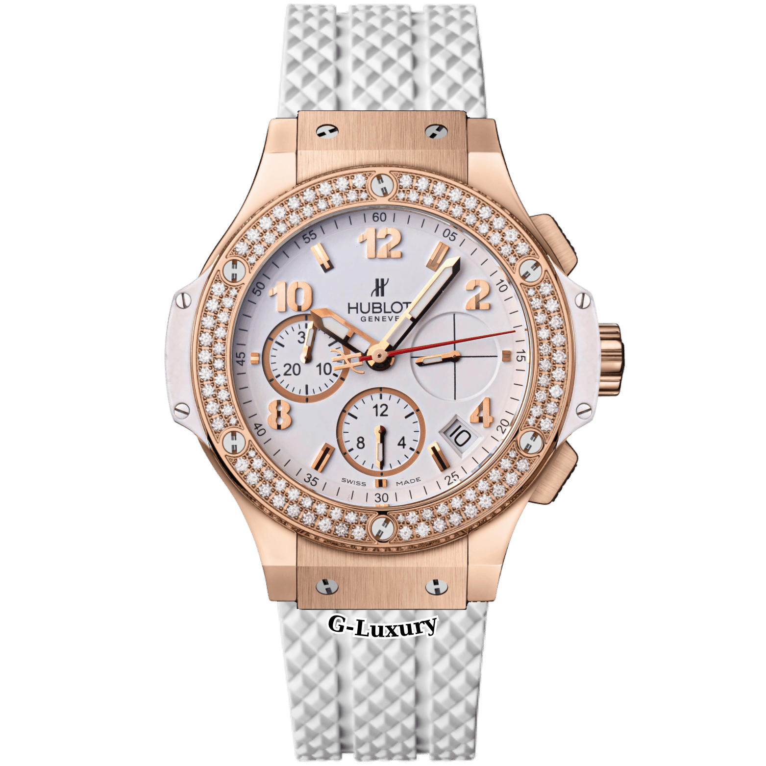 Hublot Big Bang 18K Rose Gold Diamonds White Dial 41mm 341.PE.230.RW.114