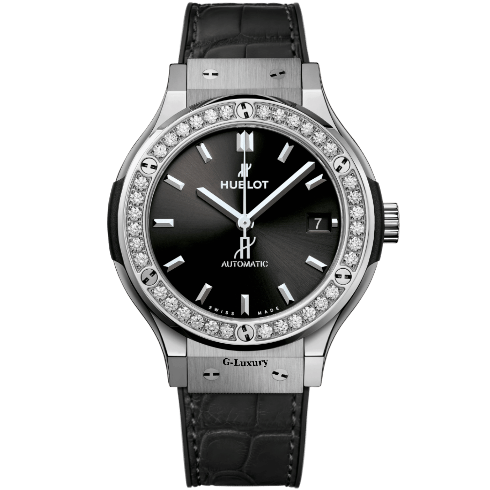Hublot Classic Fusion Titanium Black Dial 38mm 565.NX.1171.RX Custom bezel