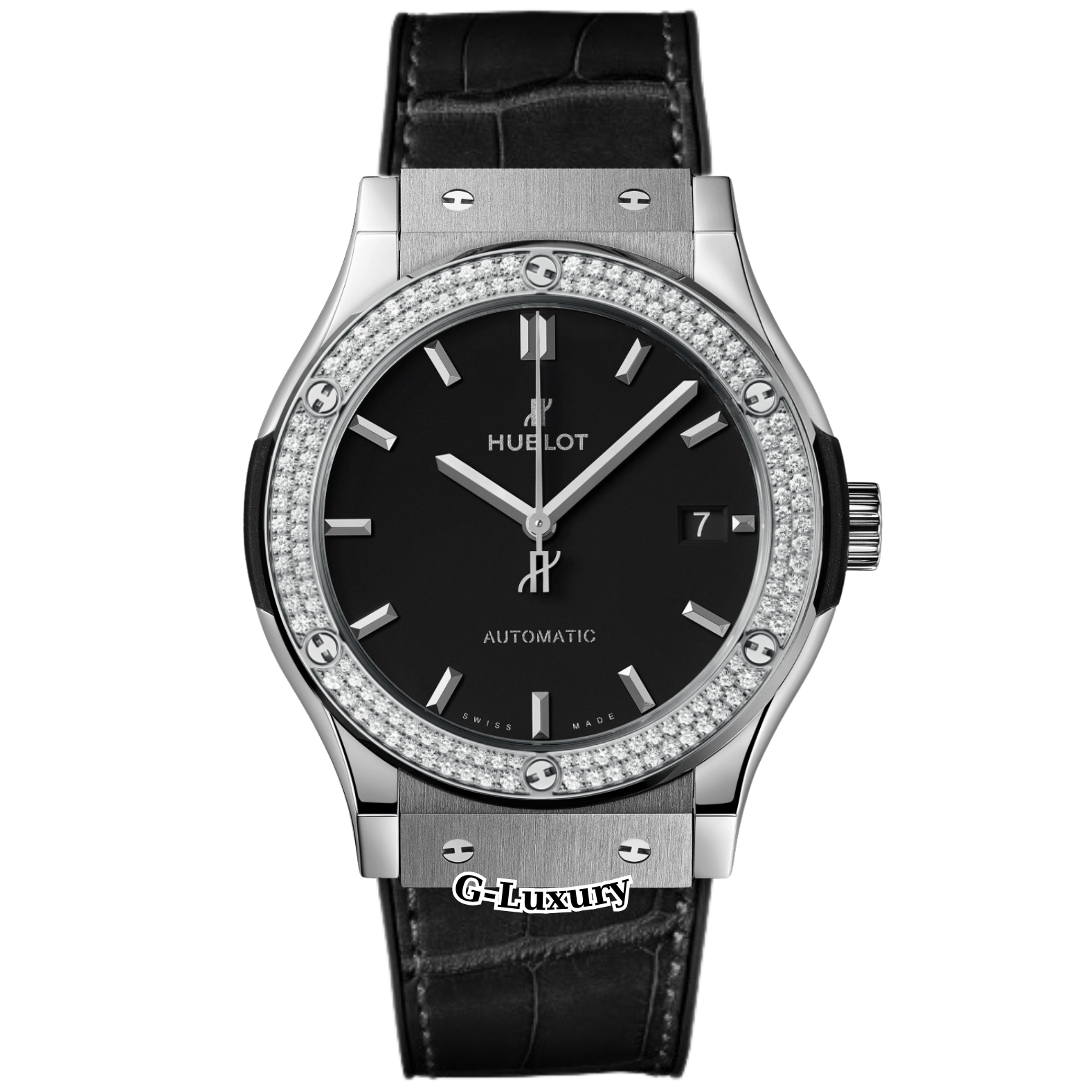 Hublot Classic Fusion 42mm Ref. 542.NX.1171.RX – Black Dial Diamond Bezel (Custom Diamond)