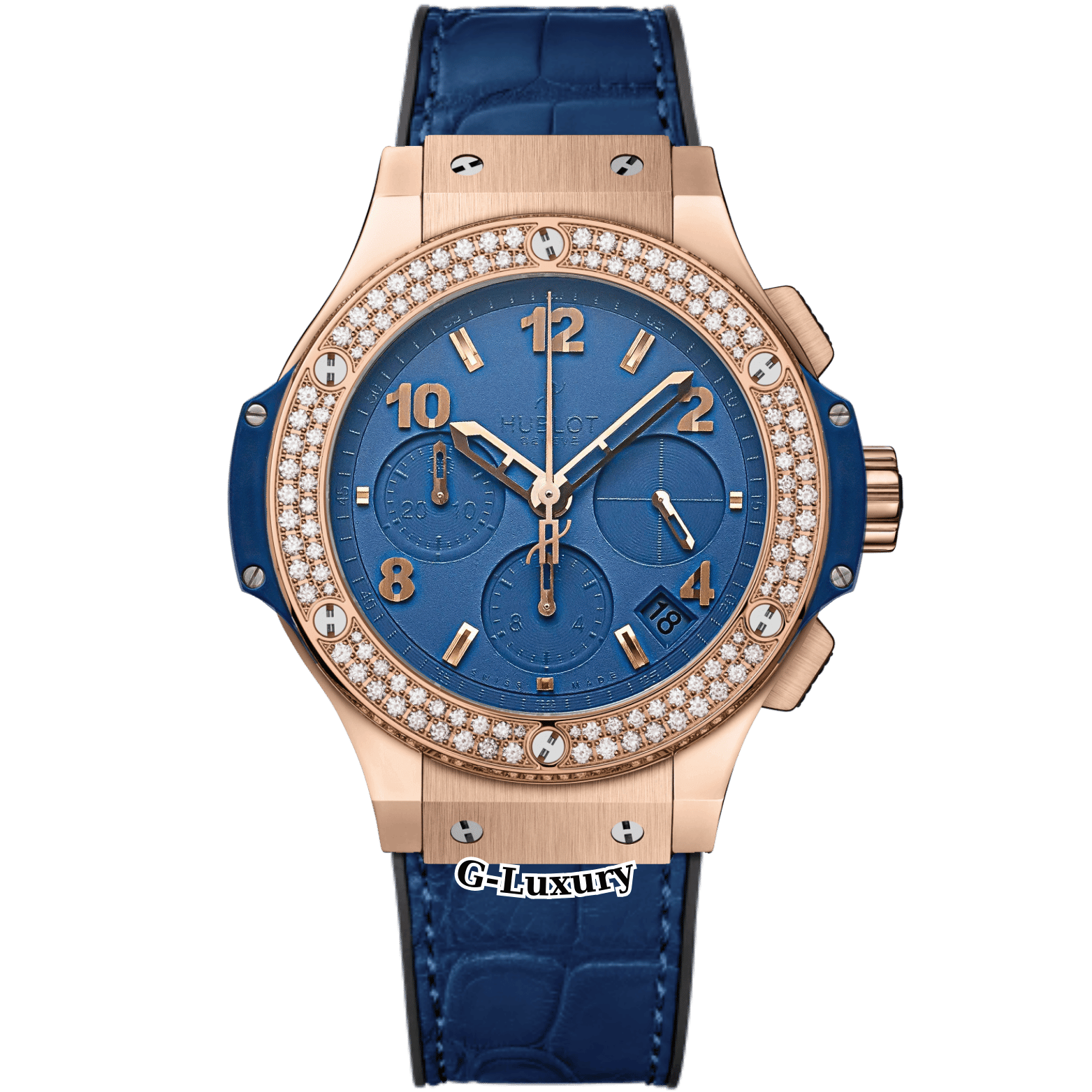 Hublot Big Bang Chronograph 41mm King Gold Blue Diamonds Ref. 341.PL.5190.LR.1104
