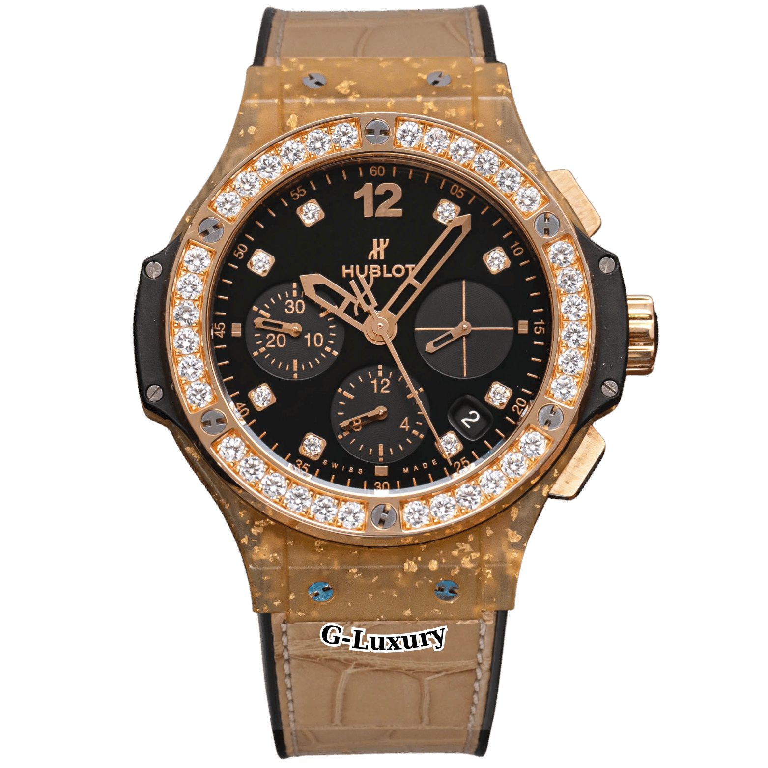 Hublot Big Bang 41mm Chronograph – Ref. 341.XN.1280.LR.1204 – King Gold Diamond Bezel