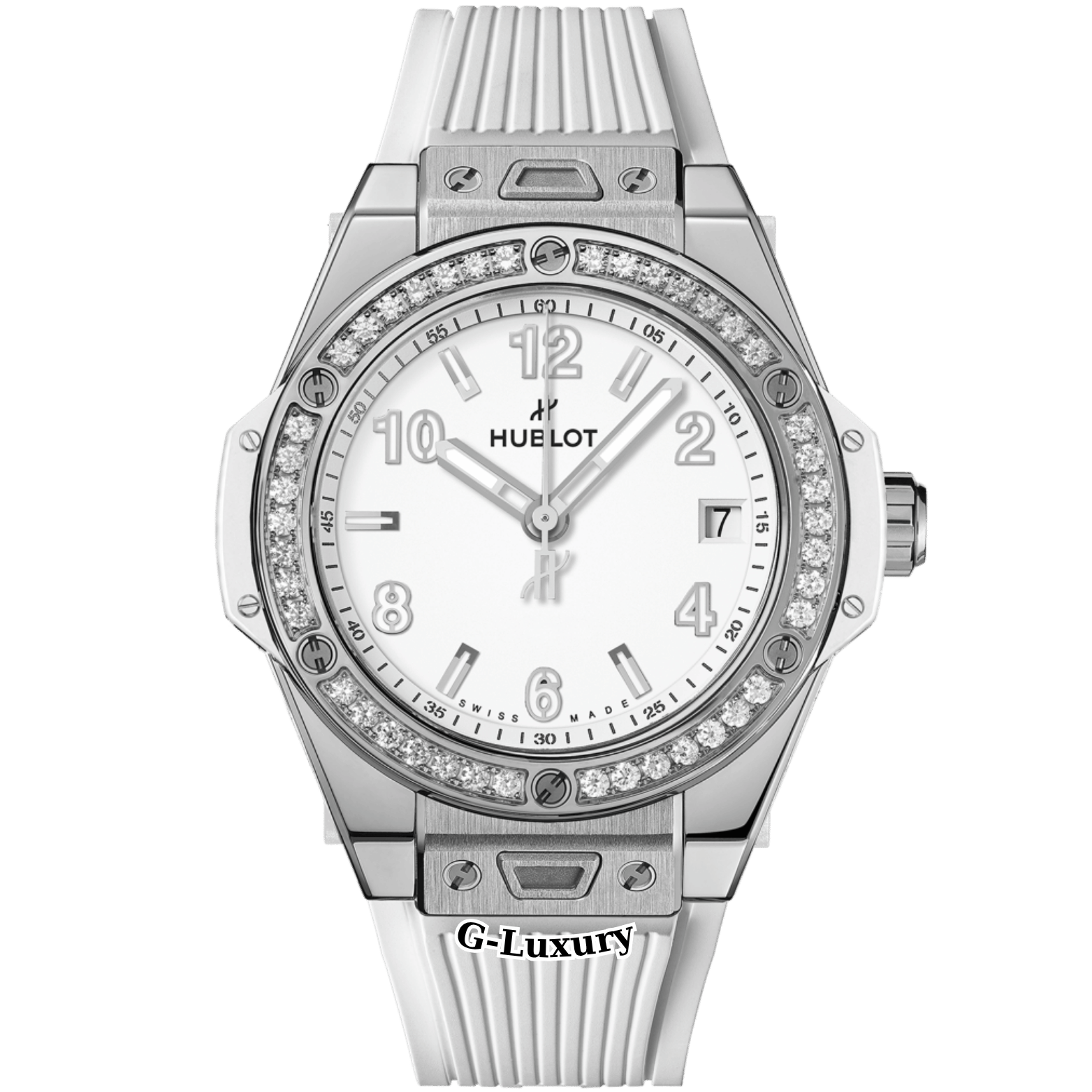 Hublot Big Bang One Click Steel White Diamonds 33mm Ref. 485.SE.2010.RW.1204 – White Dial