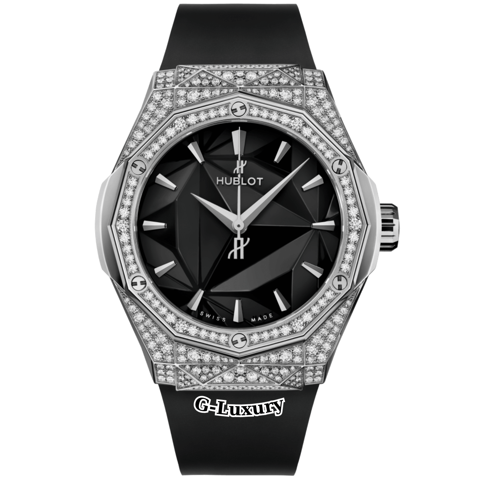 Hublot Classic Fusion Orlinski Titan Pavé 40mm Ref. 550.NS.1800.RX.1604.ORL19 – Black Faceted Dial