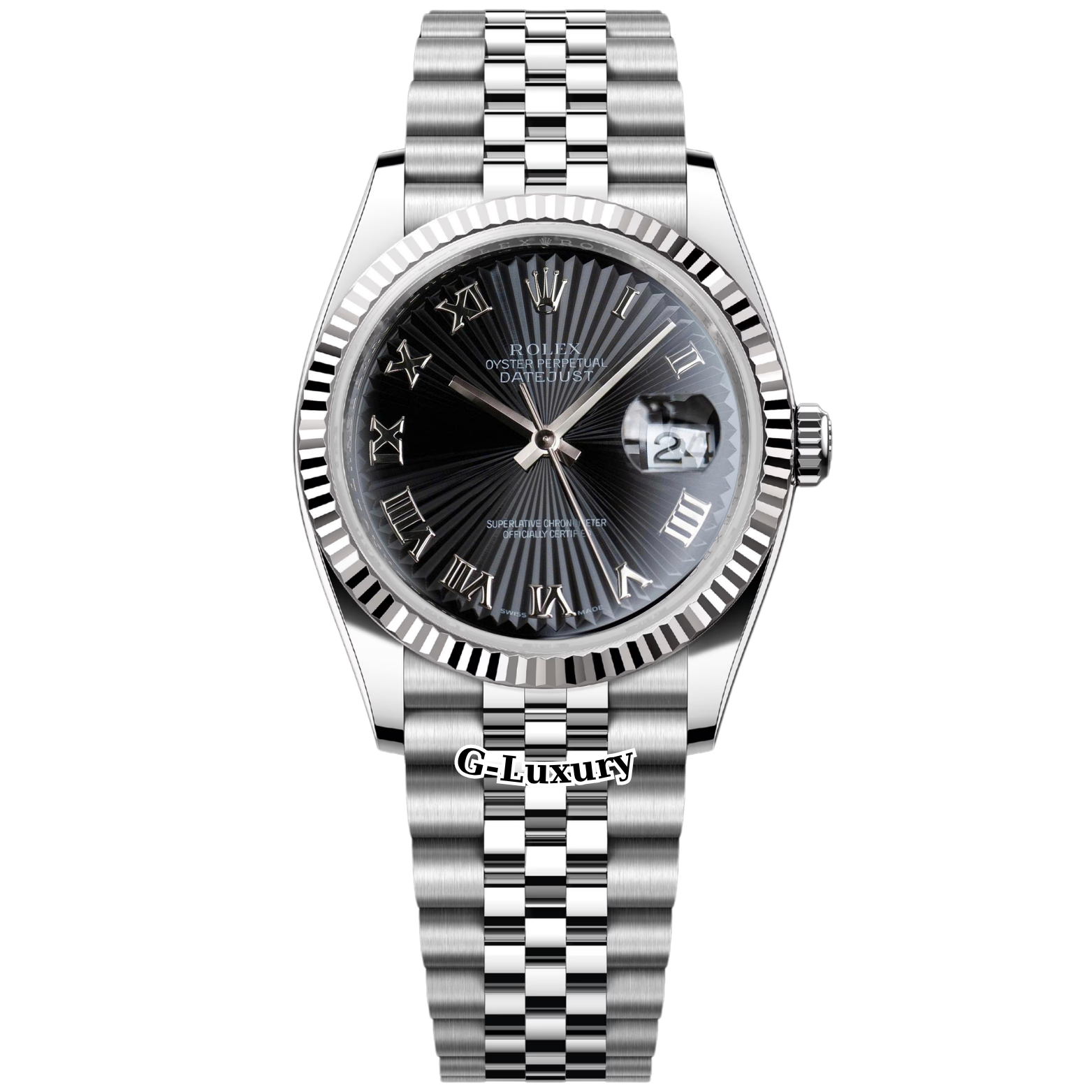Rolex Oyster Perpetual Datejust 36 Ref. 116234 – Black Sunburst Roman Dial