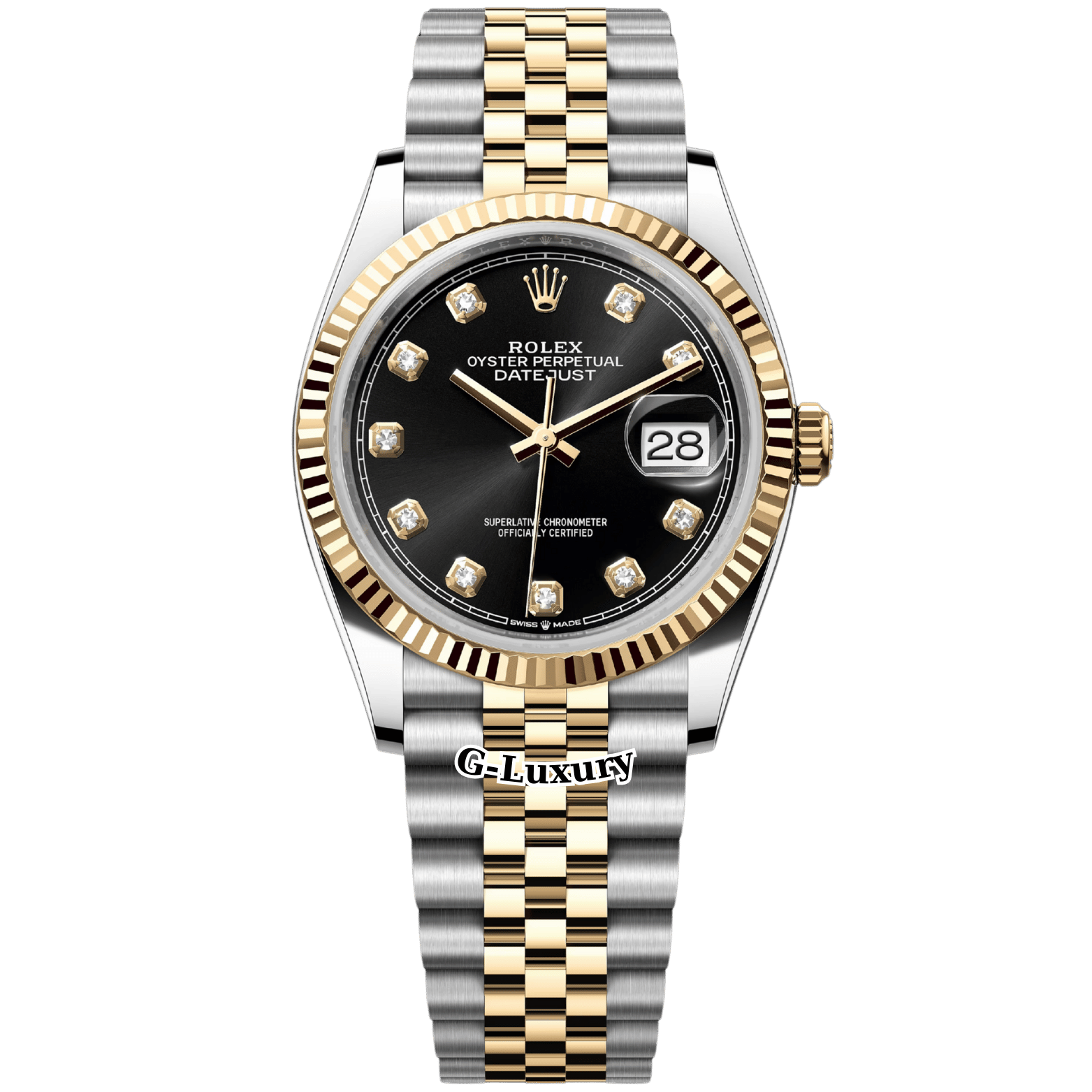 Rolex Oyster Perpetual Datejust 36mm Yellow Rolesor – Ref.126203 Black Diamond Dial