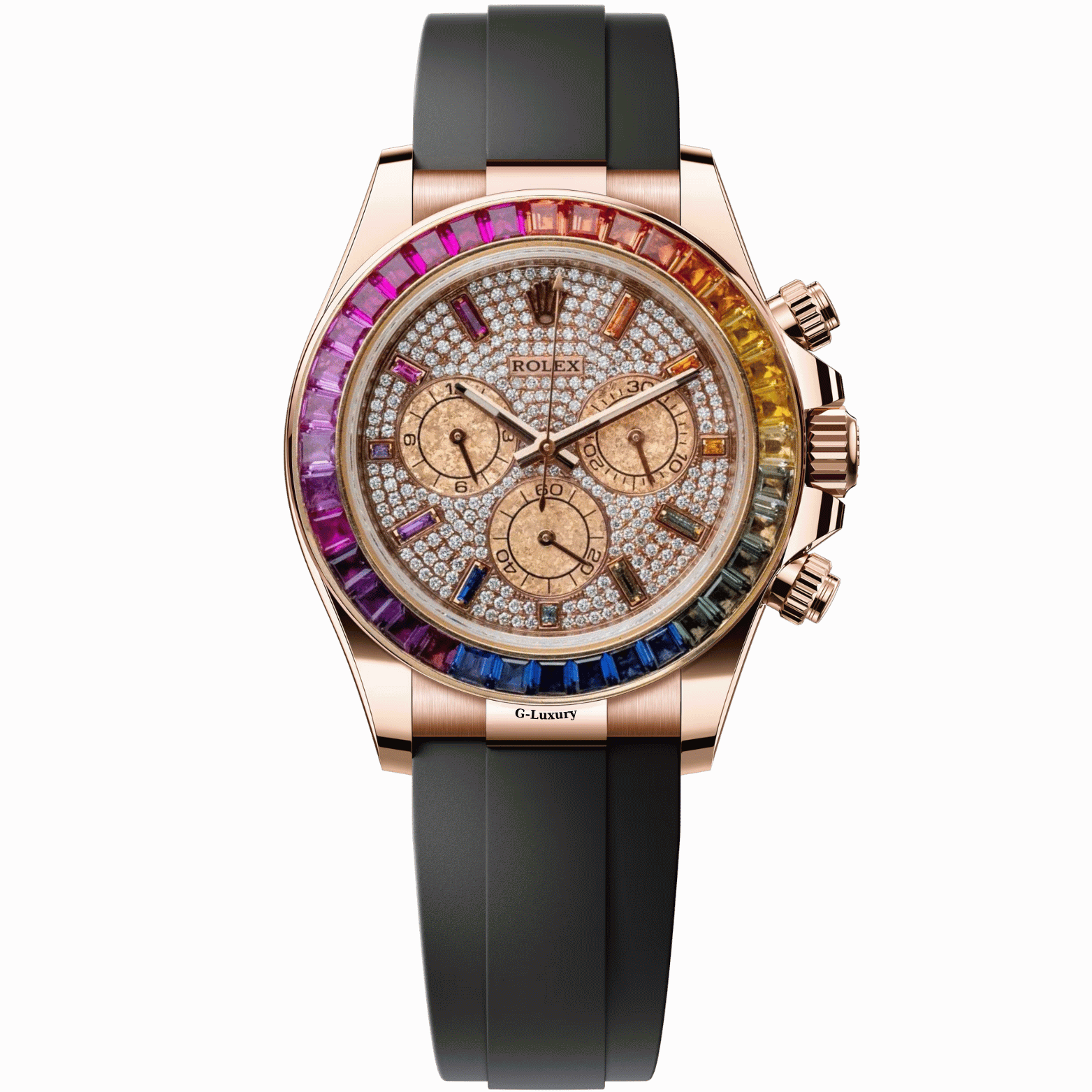 Rolex Cosmograph Daytona 116515LN Rainbow Custom Diamonds Dial and Bezel