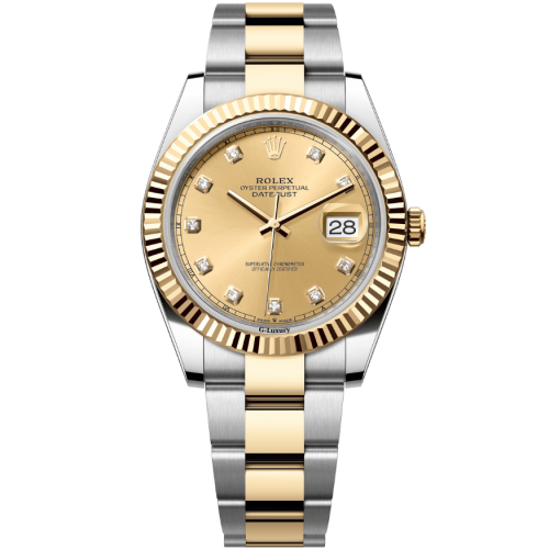 Rolex Oyster Perpetual Datejust 41mm 126333 Champagne Diamonds Dial