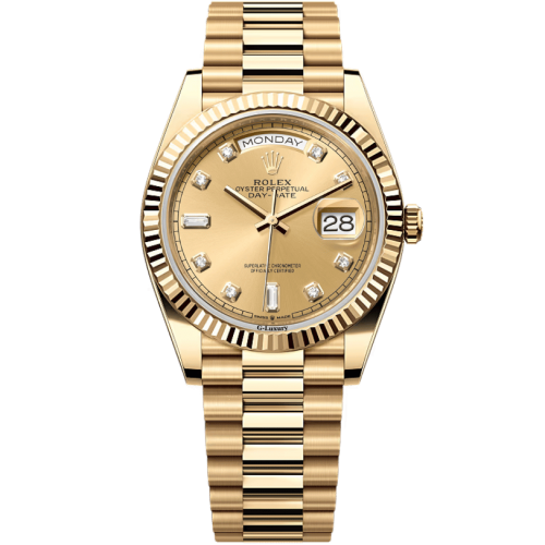 Rolex Oyster Perpetual Day-Date II 128238 41mm 18k Gold Champagne Diamond Dial Presidential