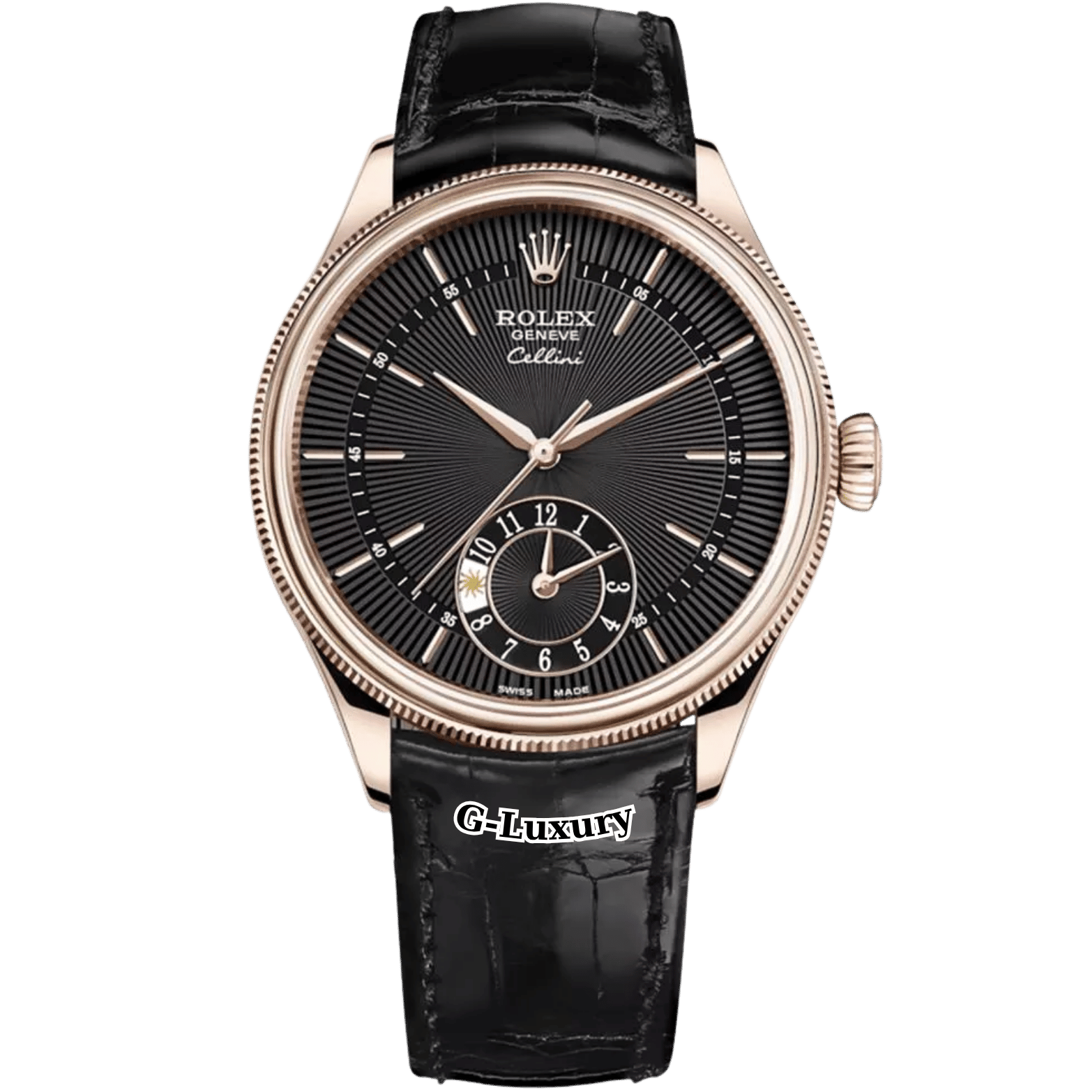 Rolex Cellini Dual Time 39mm – Ref. 50525 – Black Guilloché Dial