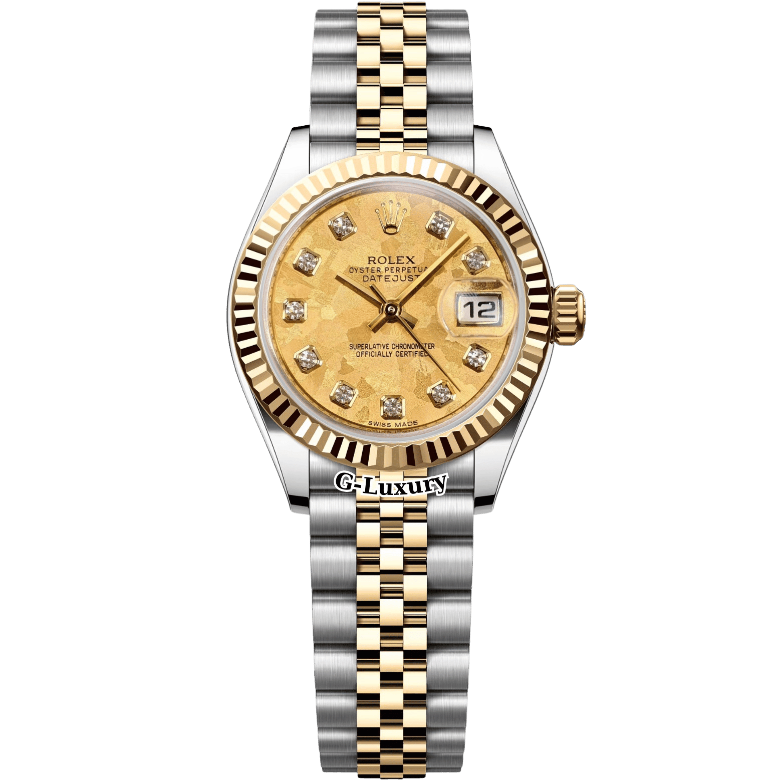 Rolex Oyster Perpetual Lady Datejust 26mm Ref. 179173 – Champagne Floral Dial Diamond