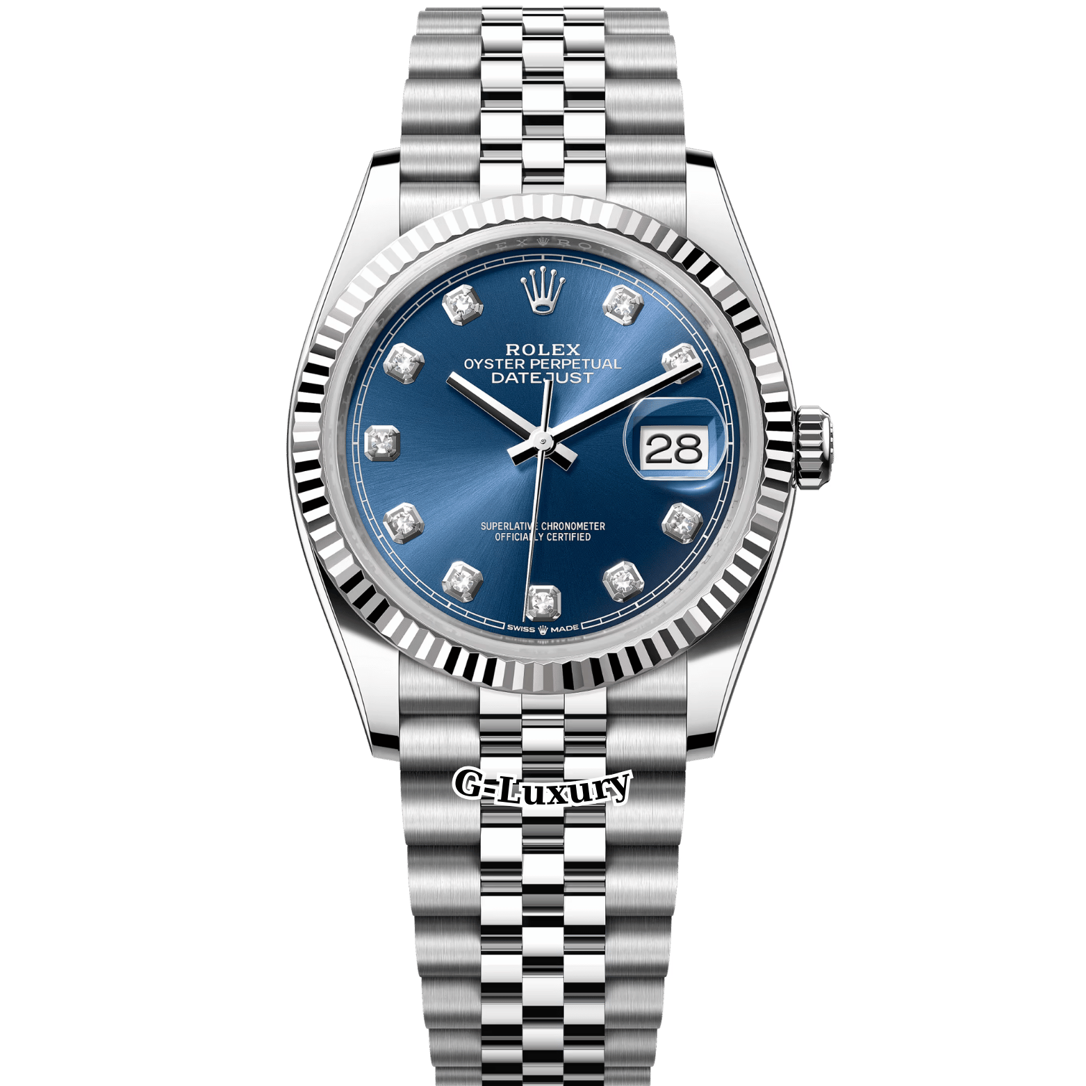 Rolex Oyster Perpetual Datejust Blue Dial Diamond 36mm Ref. 126234