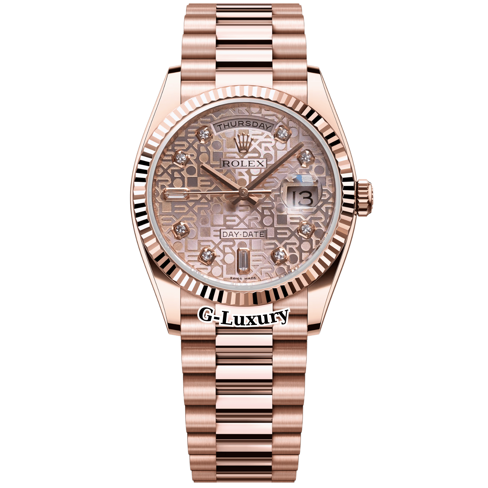 Rolex Oyster Perpetual Day-Date 36 Mặt vi tính hồng - Ref. 118235