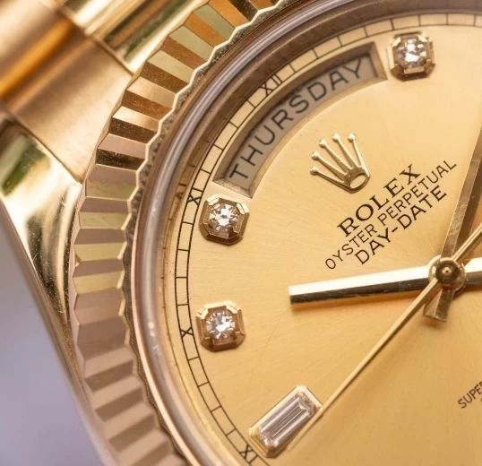 Rolex Oyster Perpetual Day-Date II 128238 41mm 18k Gold Champagne Diamond Dial Presidential