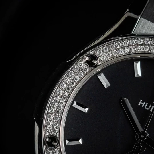 Hublot Classic Fusion Black Dial 42mm Diamonds 542.NX.1171.LR