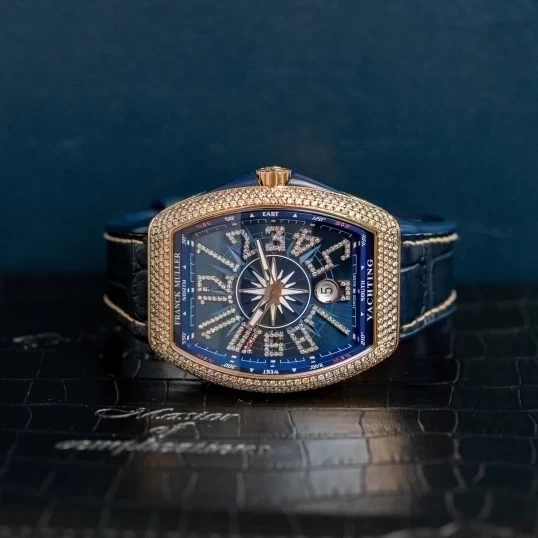Franck Muller Yachting V41 SC DT 18K Rose Gold Full Diamonds