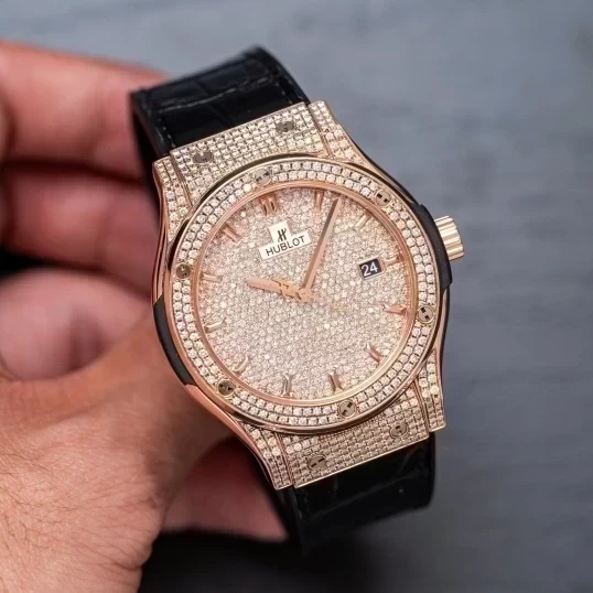 Hublot Classic King Gold Full Diamond Custom 42mm 542.OX.8980.LR