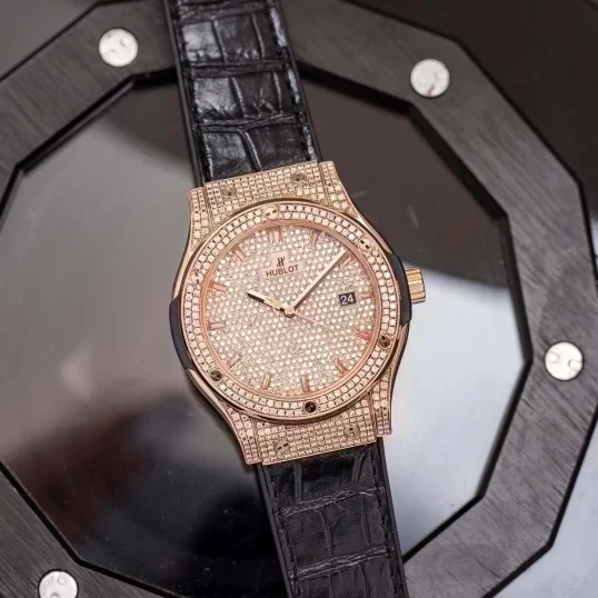 Hublot Classic King Gold Full Diamond Custom 42mm 542.OX.8980.LR