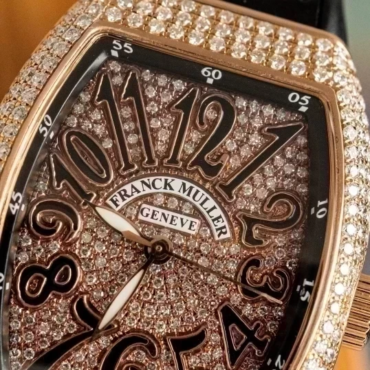 Franck Muller Vanguard V32 Rose Gold Full Diamonds