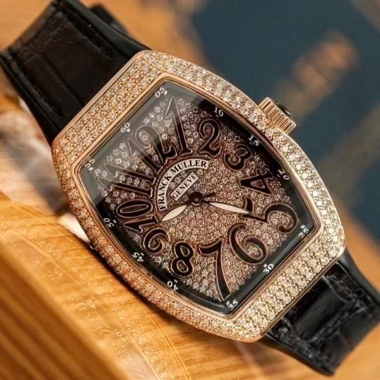Franck Muller Vanguard V32 Rose Gold Full Diamonds