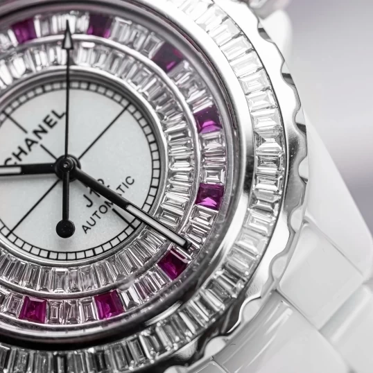 Chanel J12 White Ceramic Automatic Custom Bezel Diamonds 39mm