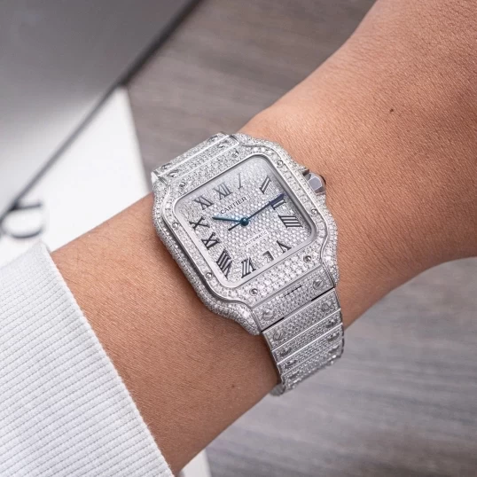 Cartier Santos Bussdown Diamond Roman Dial 40mm WSSA0037