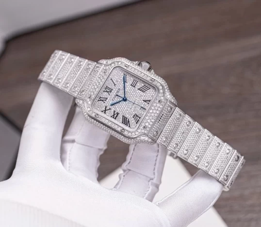 Cartier Santos Bussdown Diamond Roman Dial 40mm - Ref. WSSA0037