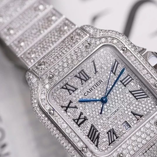 Cartier Santos Bussdown Diamond Roman Dial 40mm - Ref. WSSA0037
