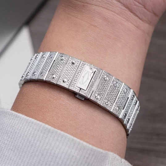 Cartier Santos Bussdown Diamond Roman Dial 40mm - Ref. WSSA0037