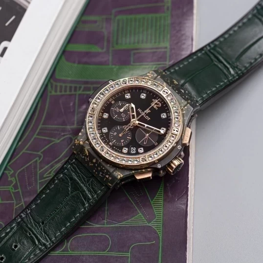 Hublot Big Bang Leinen Grun Gold Welt 341.XG.1280.LR.1229 UHR Limitierte 076/200