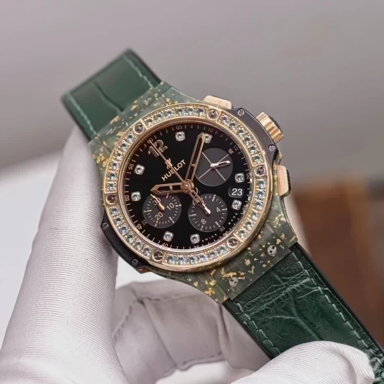 Hublot Big Bang Leinen Grun Gold Welt 341.XG.1280.LR.1229 UHR Limitierte 076/200