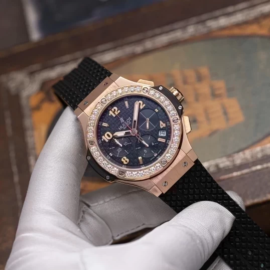 Hublot Big Bang Gold Ceramic 41mm 341.PB.131.RX Custom Bezel Diamonds