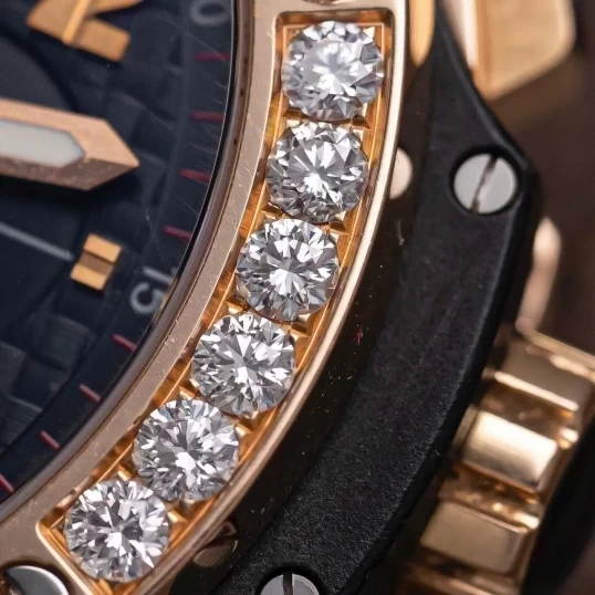 Hublot Big Bang Gold Ceramic 41mm 341.PB.131.RX Custom Bezel Diamonds