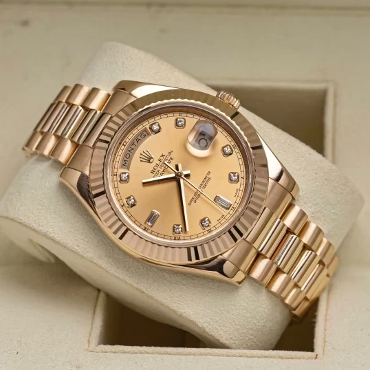 Rolex Oyster Perpetual Day-Date 41mm 218238 Champagne Diamonds Dial