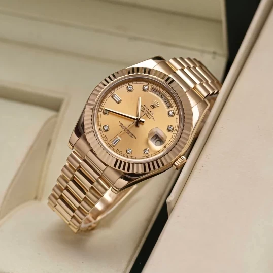 Rolex Oyster Perpetual Day-Date 41mm 218238 Champagne Diamonds Dial