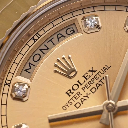 Rolex Oyster Perpetual Day-Date 41mm 218238 Champagne Diamonds Dial
