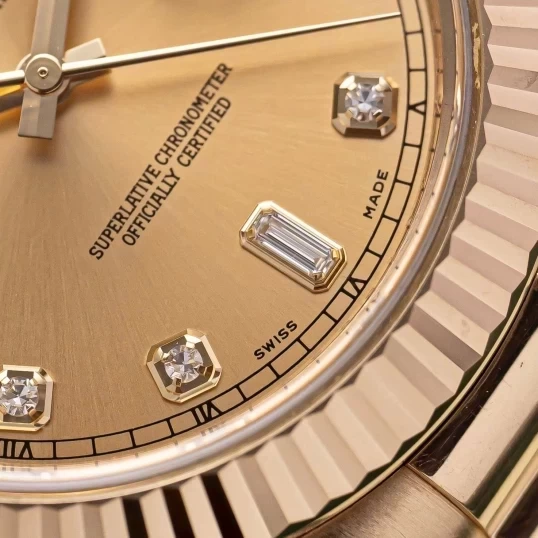 Rolex Oyster Perpetual Day-Date 41mm 218238 Champagne Diamonds Dial