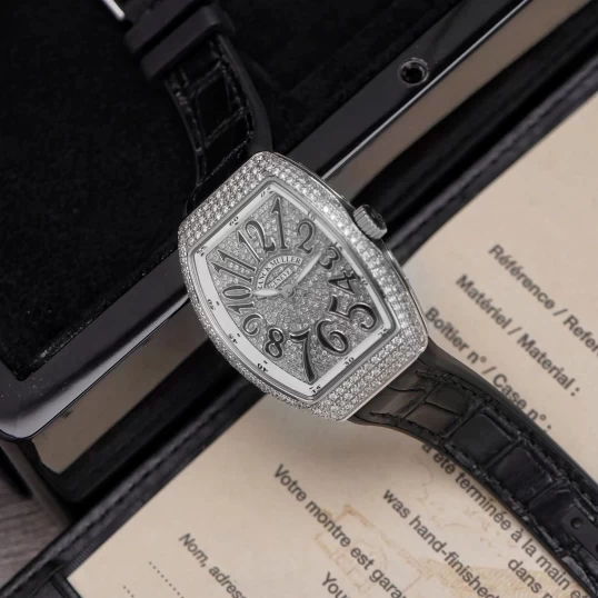 Franck Muller Vanguard V32 – Full Diamond – Black Dial