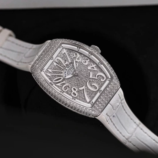 Franck Muller Vanguard V32 Lady Quartz Diamonds White Dial