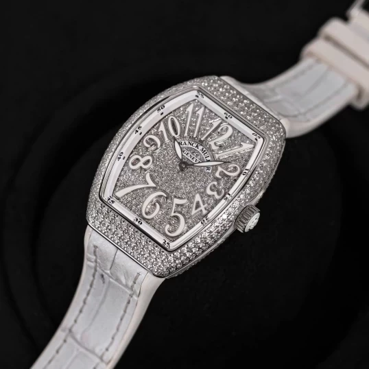 Franck Muller Vanguard V32 Lady Quartz Diamonds White Dial