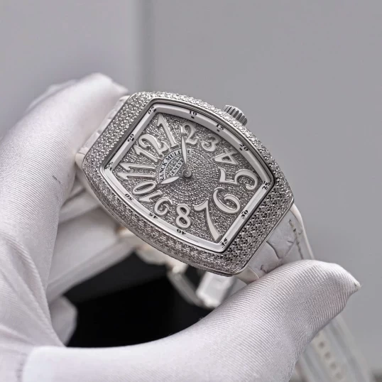 Franck Muller Vanguard V32 Lady Quartz Diamonds White Dial
