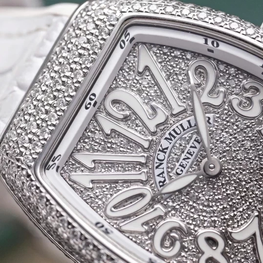 Franck Muller Vanguard V32 Lady Quartz Diamonds White Dial