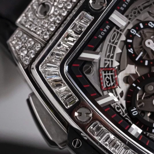Hublot Spirit of Big Bang Titanium 42mm 641.NX.0173.LR Custom Full Diamonds & Baguette Diamonds Bezel