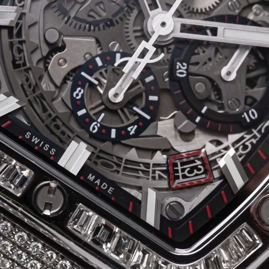 Hublot Spirit of Big Bang Titanium 42mm 641.NX.0173.LR Custom Full Diamonds & Baguette Diamonds Bezel