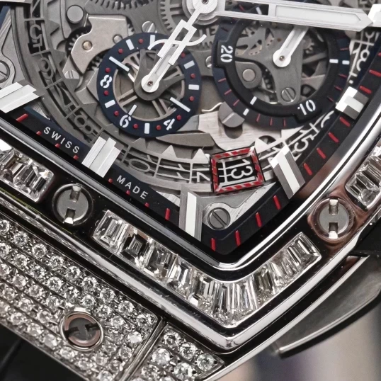 Hublot Spirit of Big Bang Titanium 42mm 641.NX.0173.LR Custom Full Diamonds & Baguette Diamonds Bezel