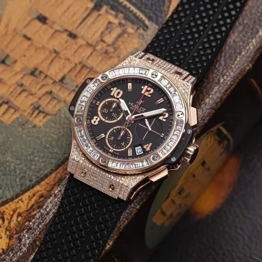 Hublot Big Bang Original Gold 41mm 341.PX.130.RX Up To Lên Bản Full Kim Cương - Niềng Kim Baguette